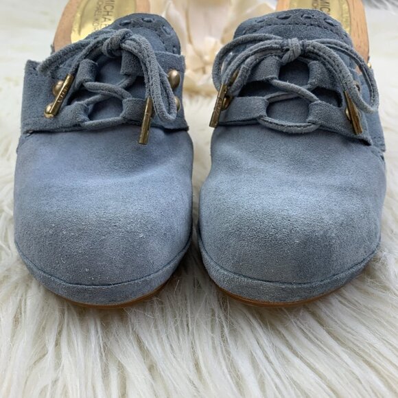 MICHAEL Michael Kors Suede Slip-On Mules With Studs and Wood Heel Women's Size 8 - Picture 7 of 12